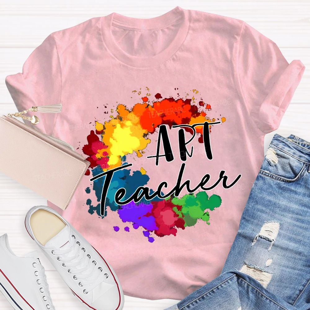 Art Teacher Colorful Tie-Dye Print Teacher T-shirt