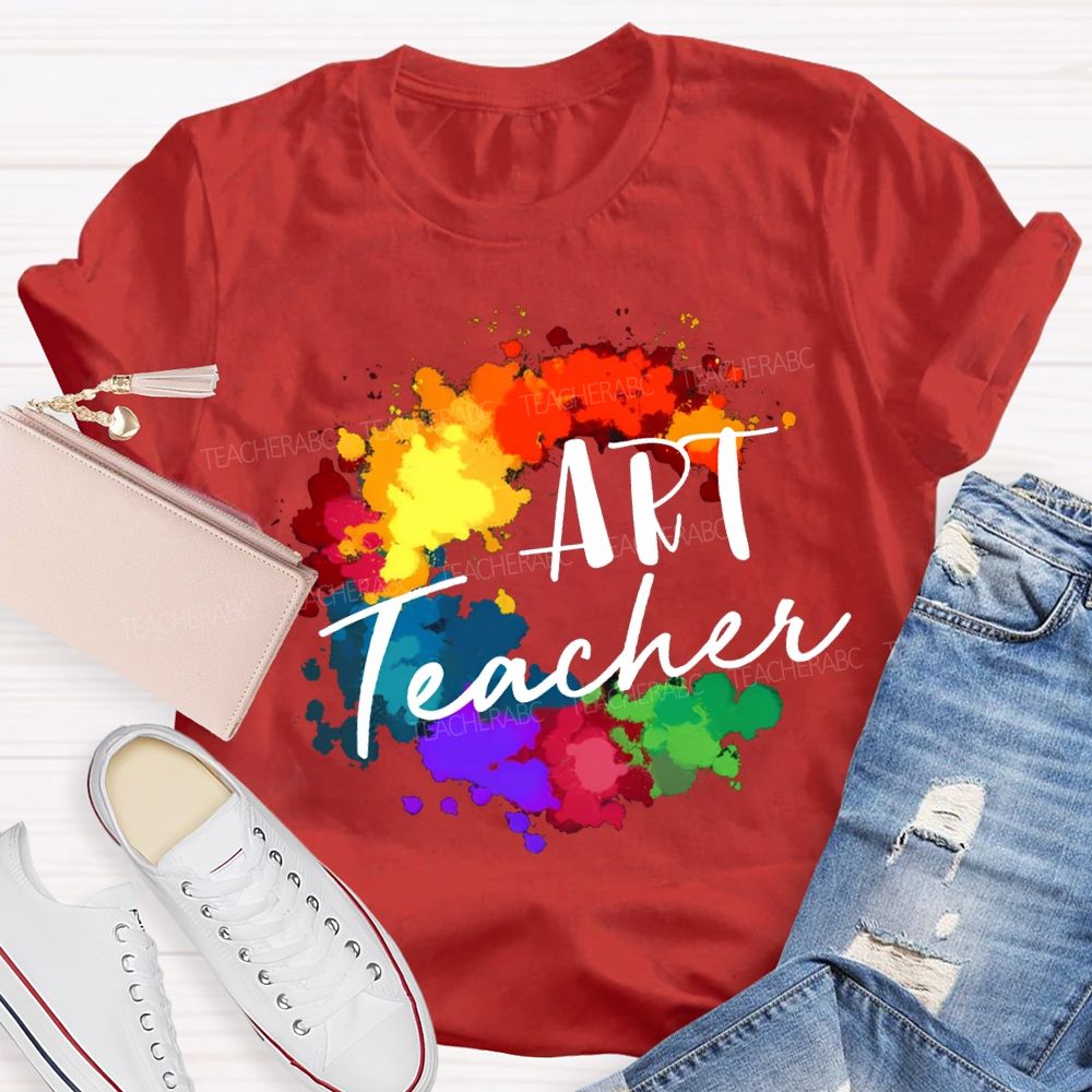 Art Teacher Colorful Tie-Dye Print Teacher T-shirt