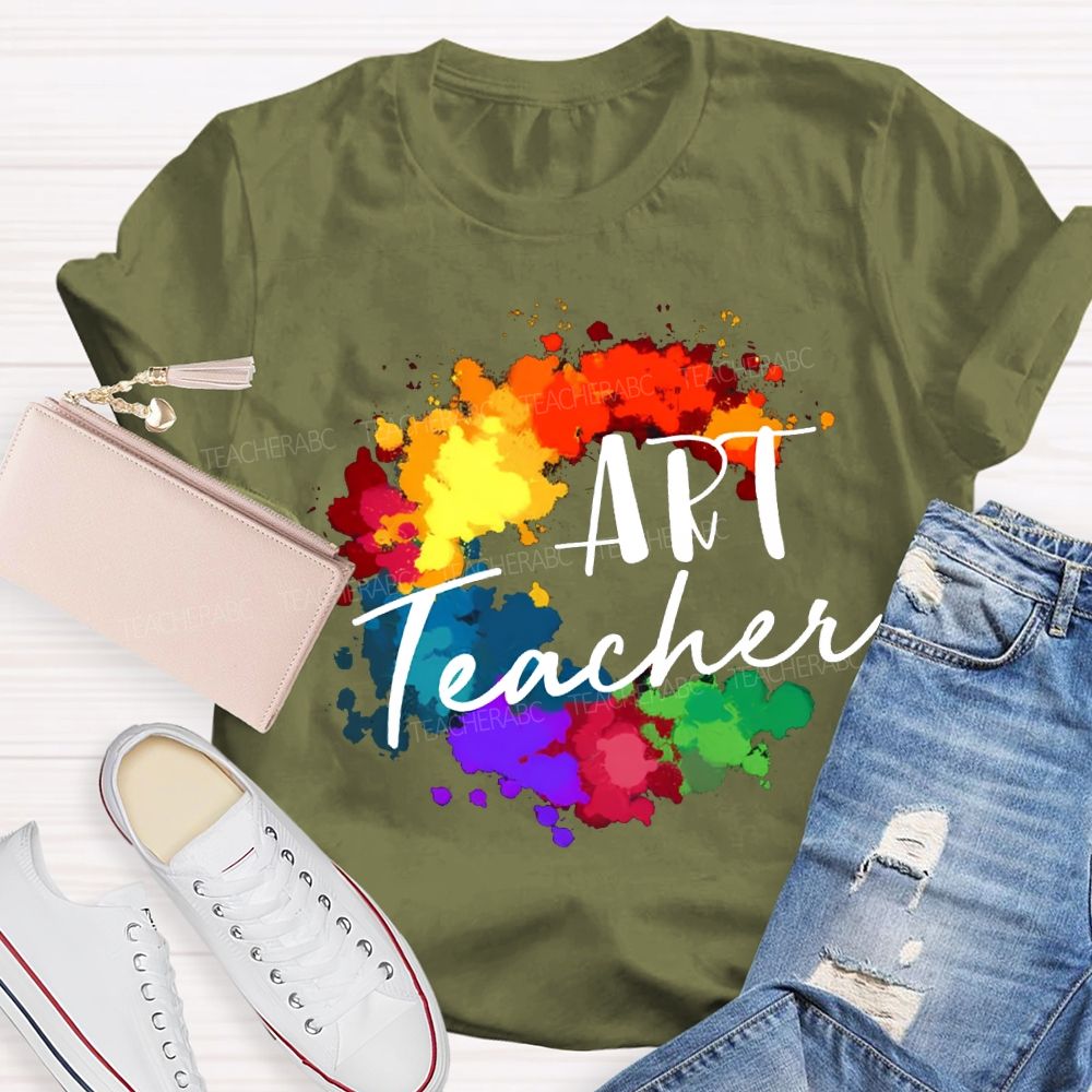 Art Teacher Colorful Tie-Dye Print Teacher T-shirt
