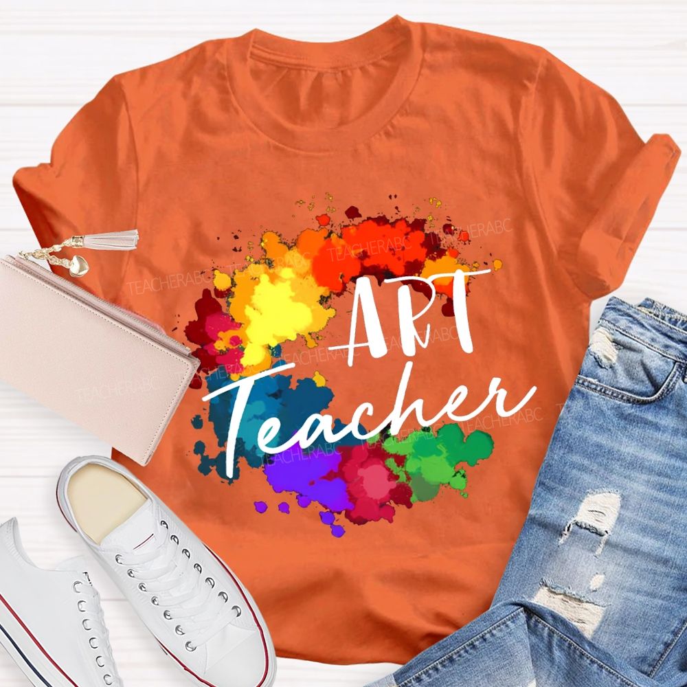 Art Teacher Colorful Tie-Dye Print Teacher T-shirt