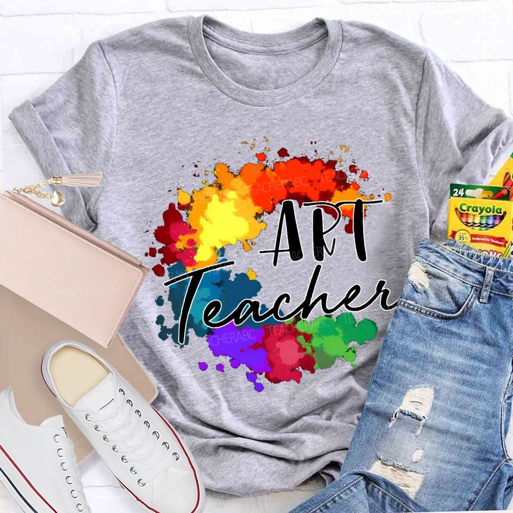 Art Teacher Colorful Tie-Dye Print Teacher T-shirt