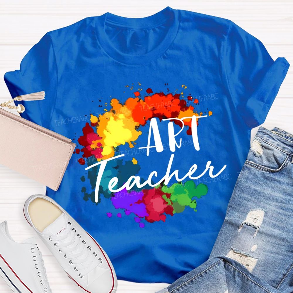 Art Teacher Colorful Tie-Dye Print Teacher T-shirt