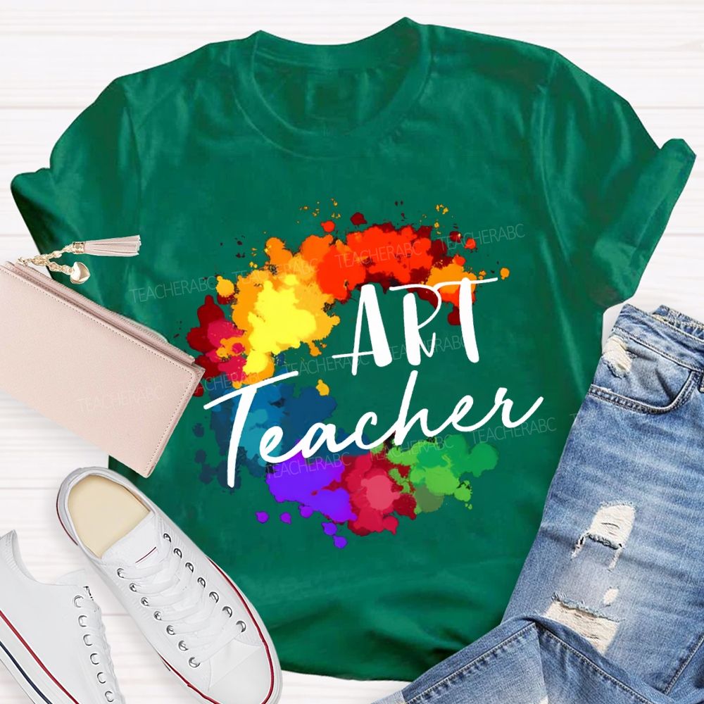 Art Teacher Colorful Tie-Dye Print Teacher T-shirt