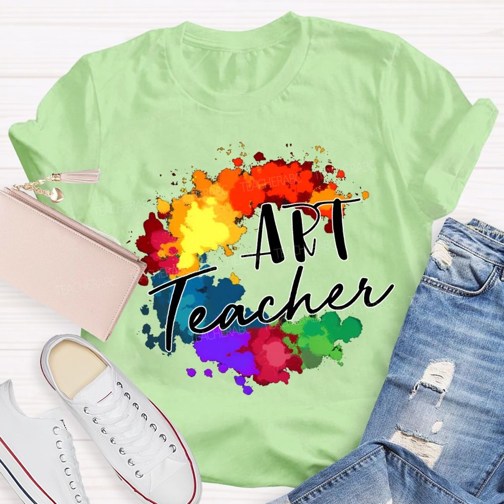 Art Teacher Colorful Tie-Dye Print Teacher T-shirt