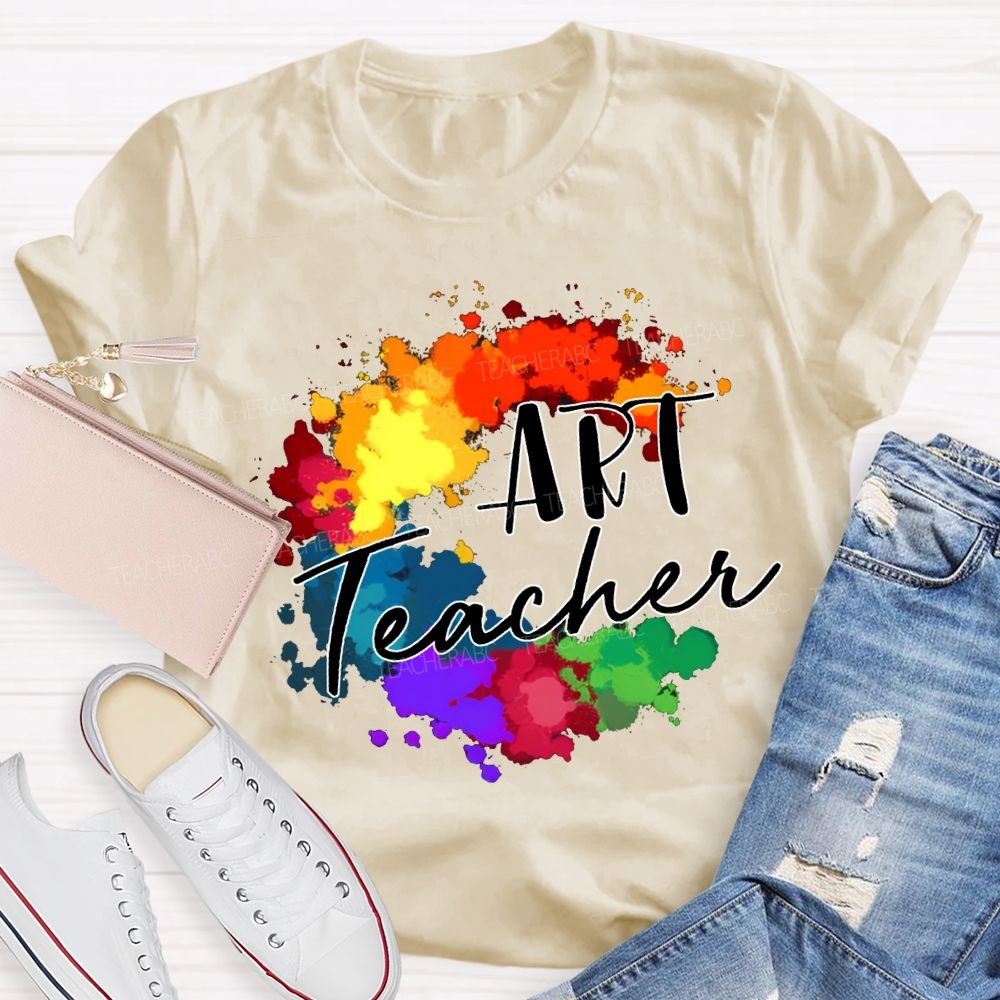 Art Teacher Colorful Tie-Dye Print Teacher T-shirt
