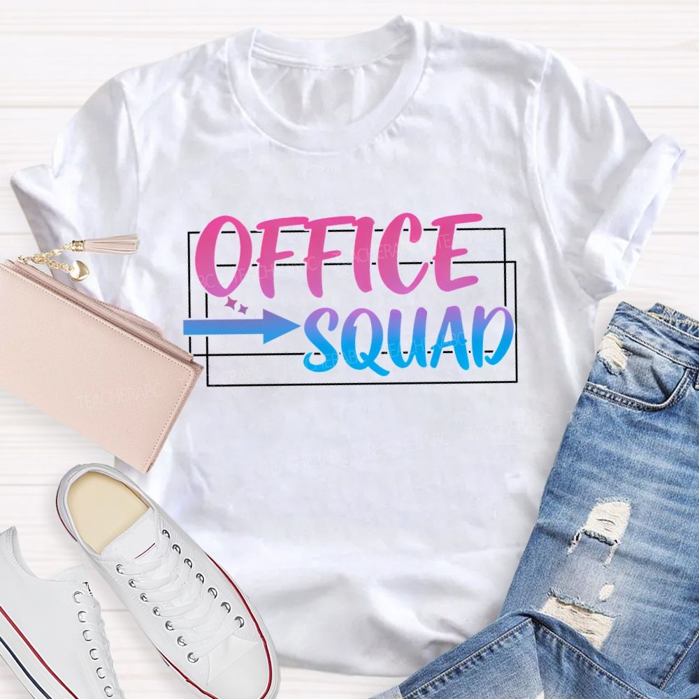 Office Squad Square Teacher T-Shirt