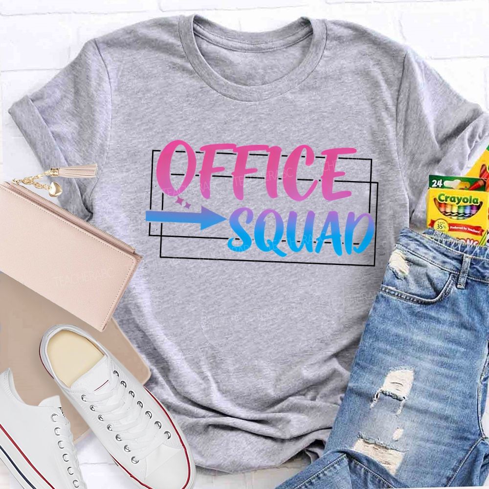 Office Squad Square Teacher T-Shirt