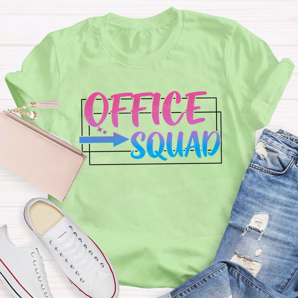 Office Squad Square Teacher T-Shirt