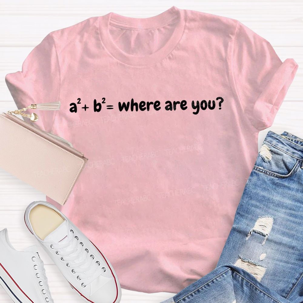 Mathematical Answer Where Are You Math Teacher T-shirt