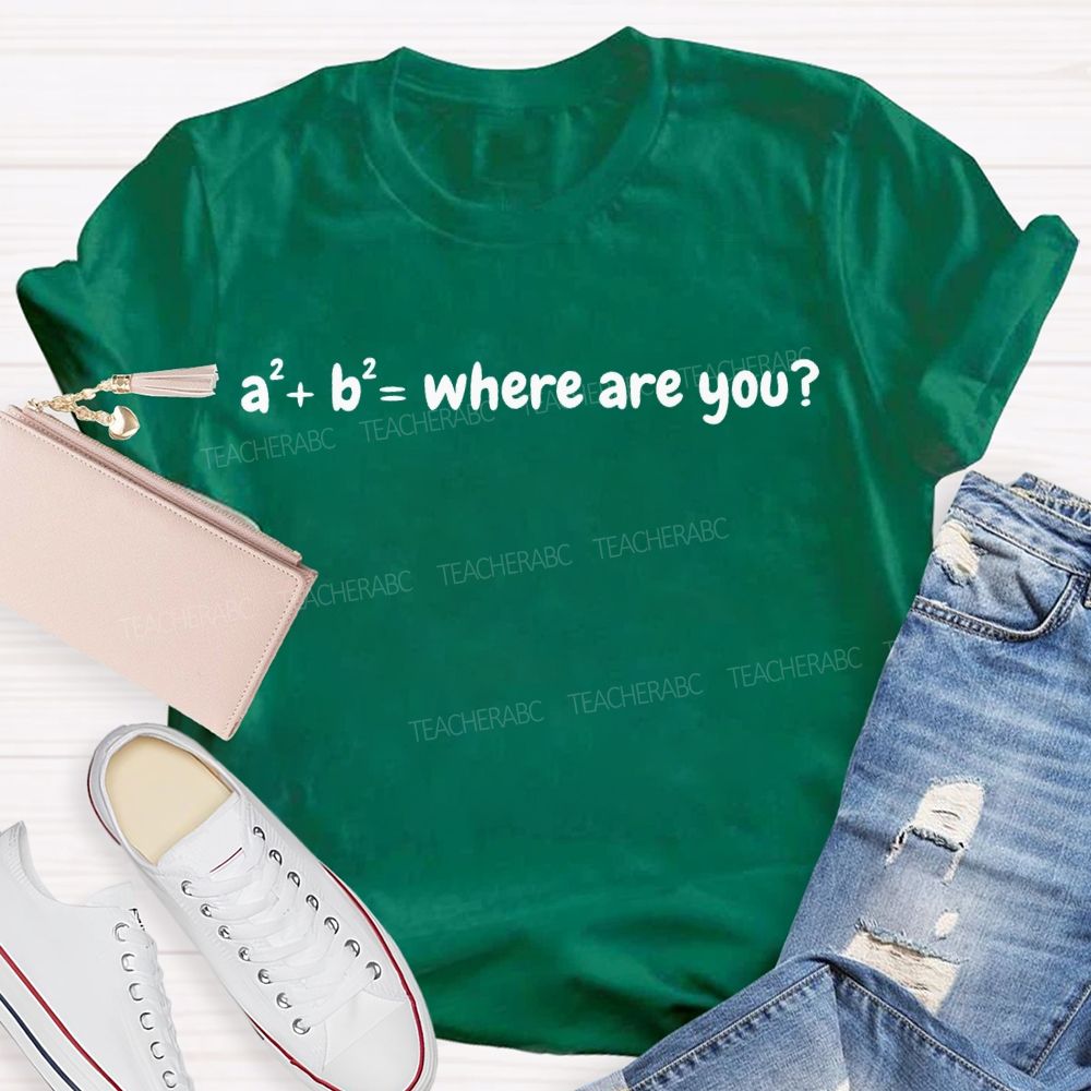 Mathematical Answer Where Are You Math Teacher T-shirt