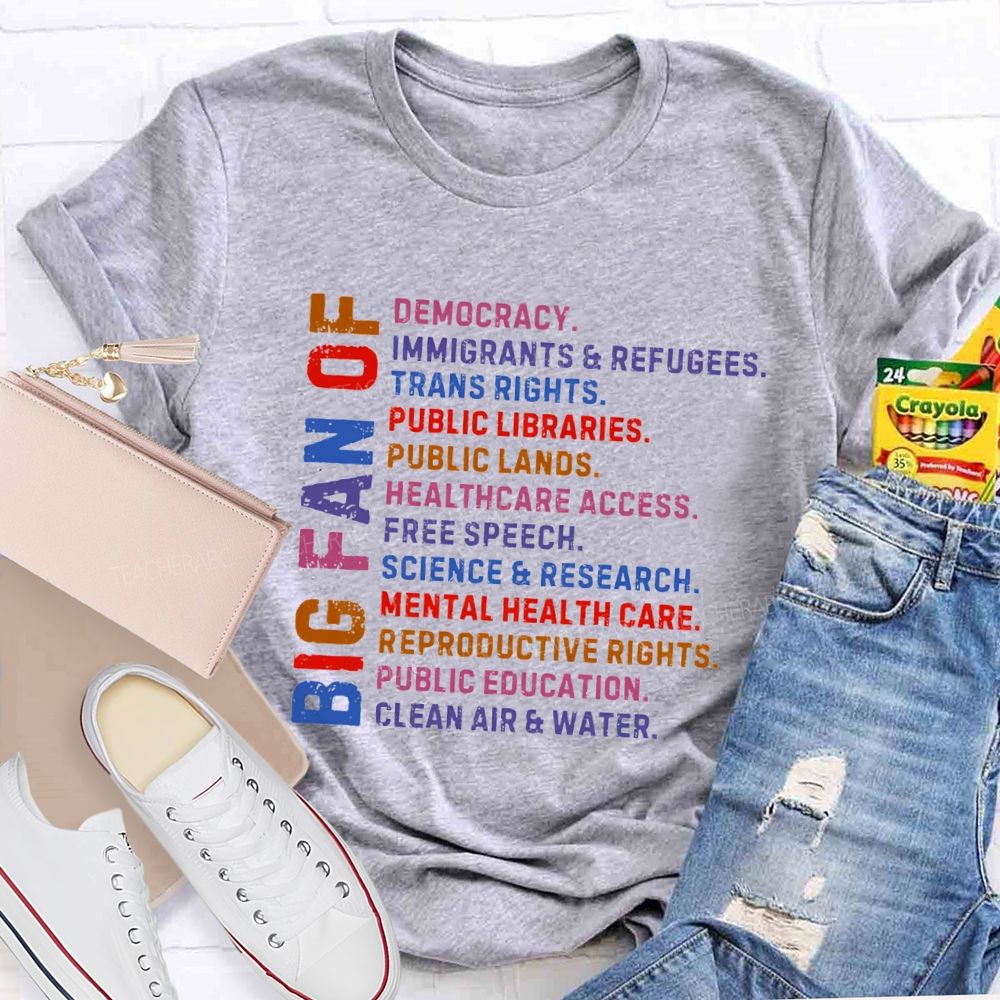 Big Fan Of Human Rights Democracy Teacher T-shirt