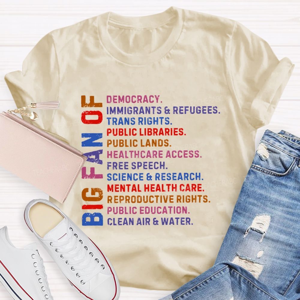 Big Fan Of Human Rights Democracy Teacher T-shirt