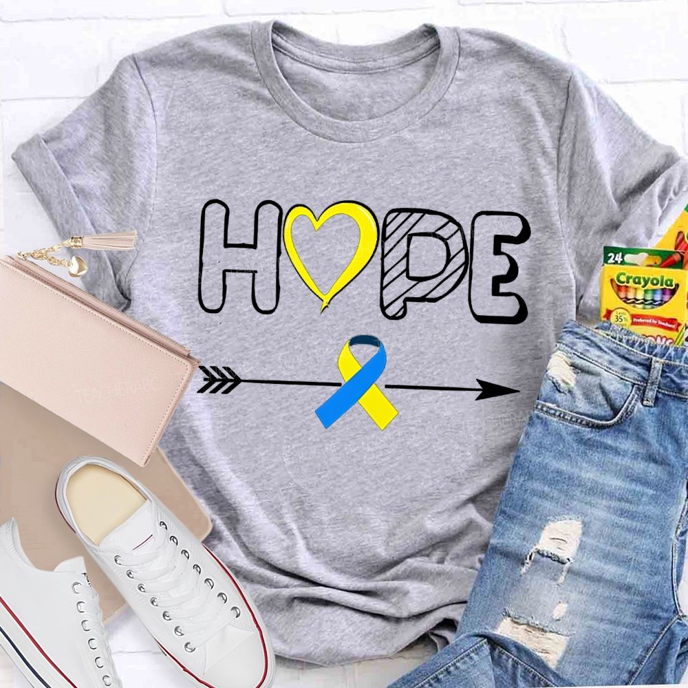 Hope Down Syndrome Awareness Teacher T-shirt