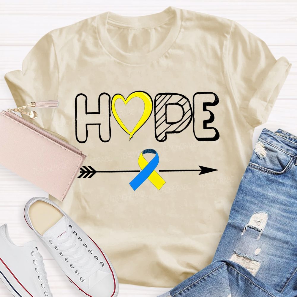 Hope Down Syndrome Awareness Teacher T-shirt