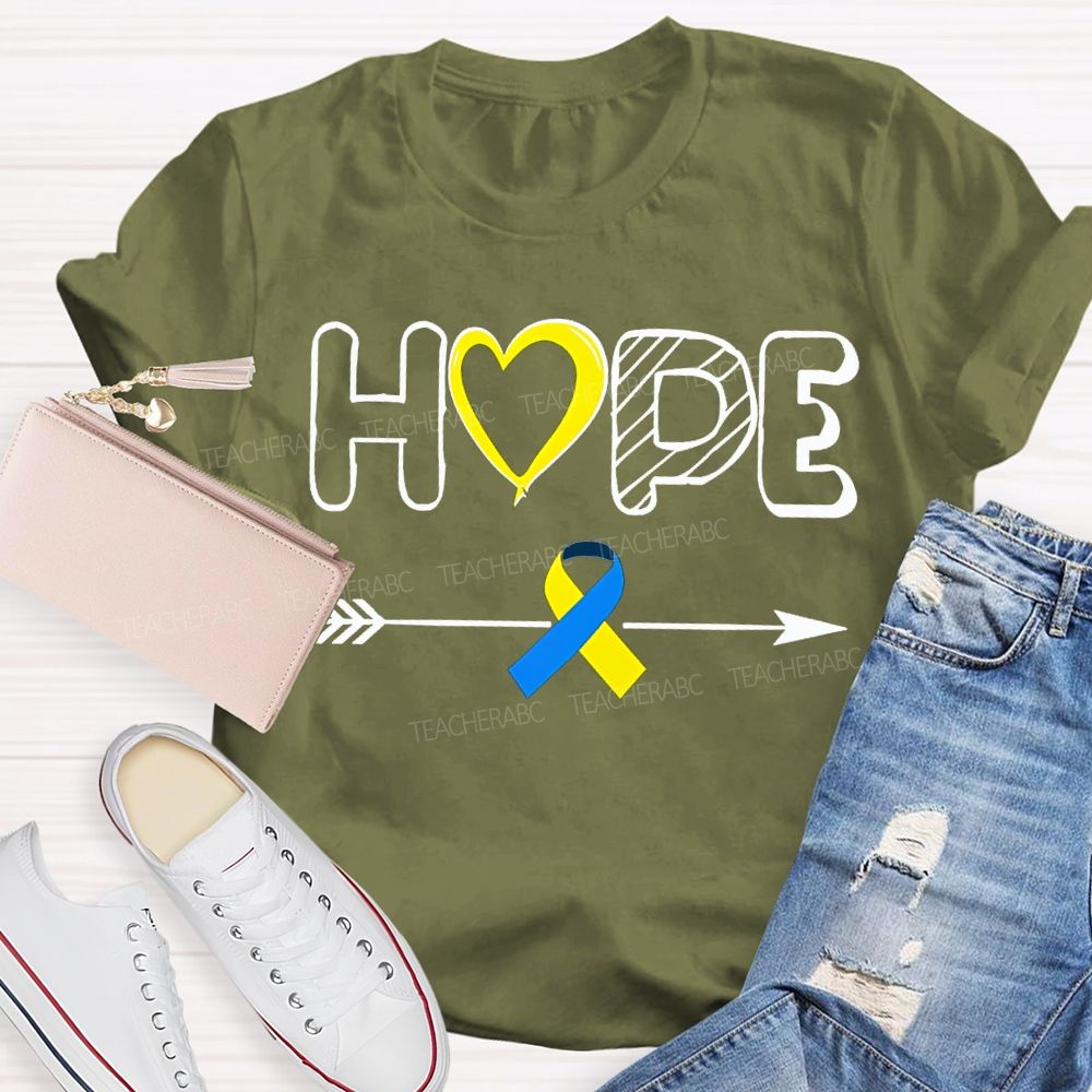 Hope Down Syndrome Awareness Teacher T-shirt