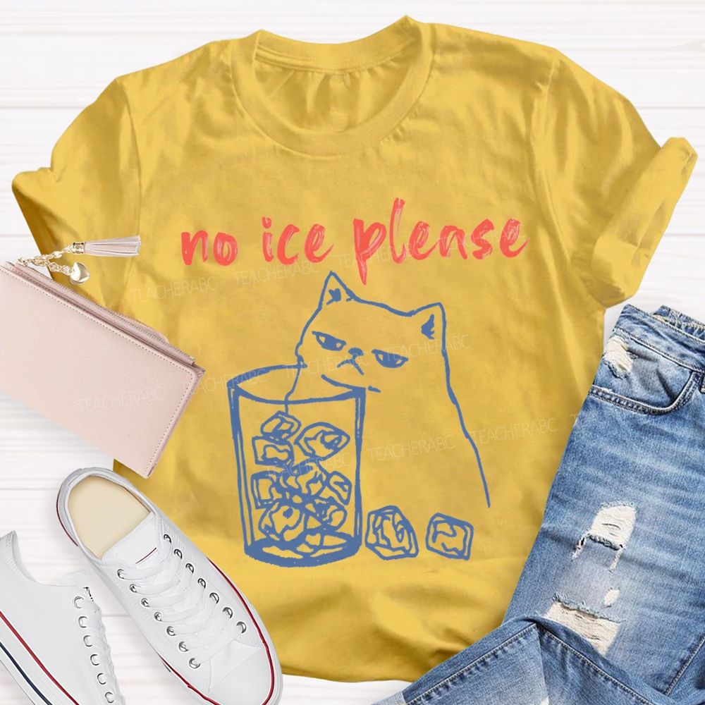 No Ice Plense With Cat Teacher T-shirt