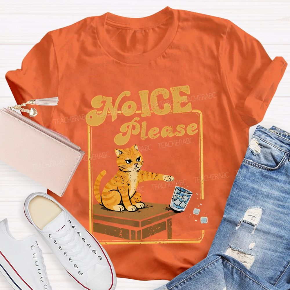 No Ice Please Cats And Ice Cubes Teacher T-shirt