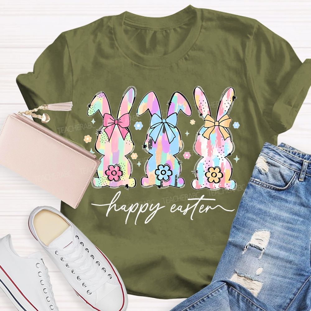 Happy Easter Bunny Graphics Teacher T-shirt