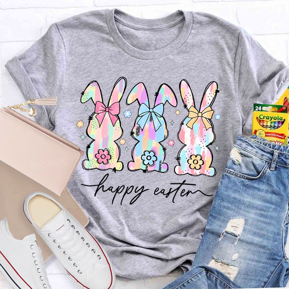 Happy Easter Bunny Graphics Teacher T-shirt