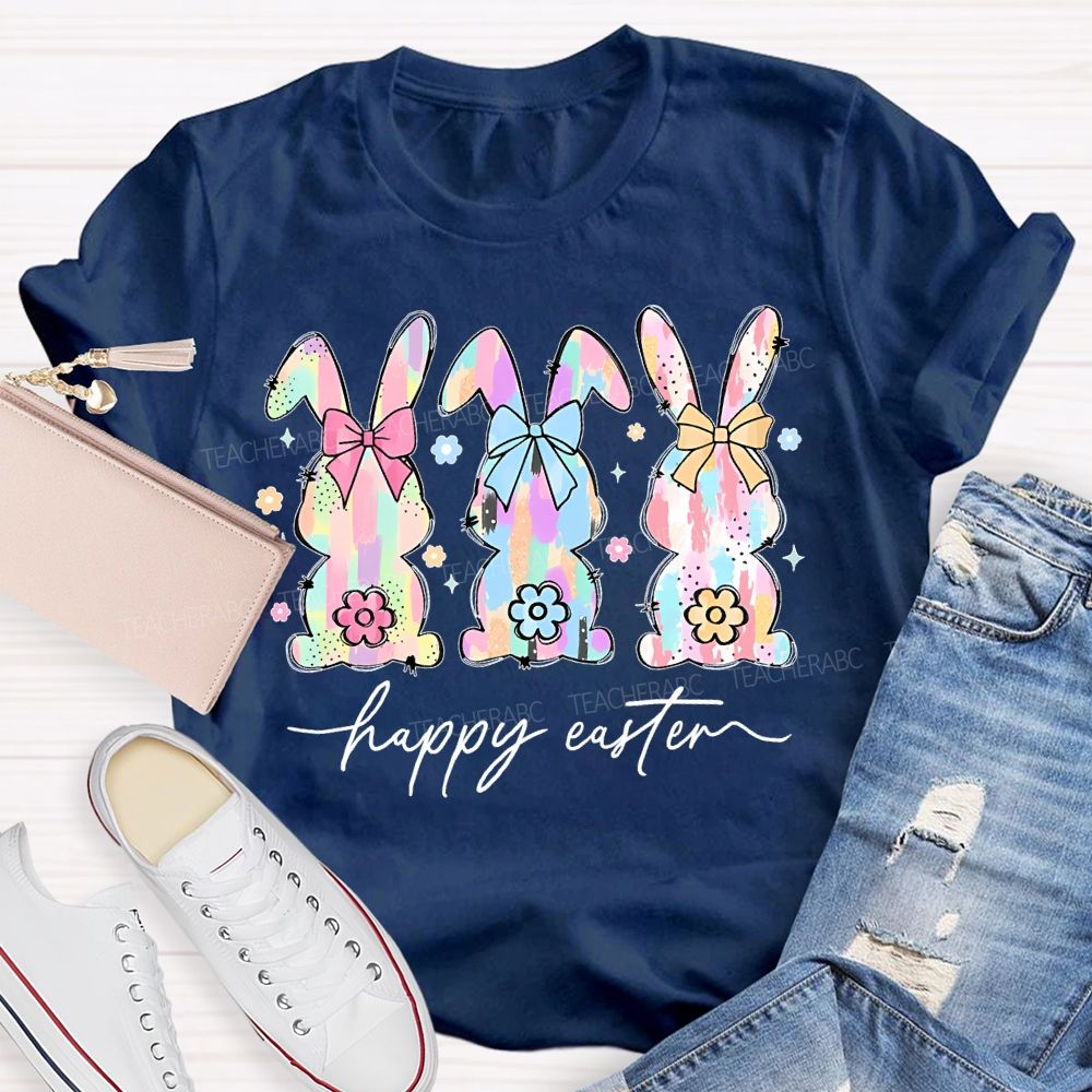 Happy Easter Bunny Graphics Teacher T-shirt