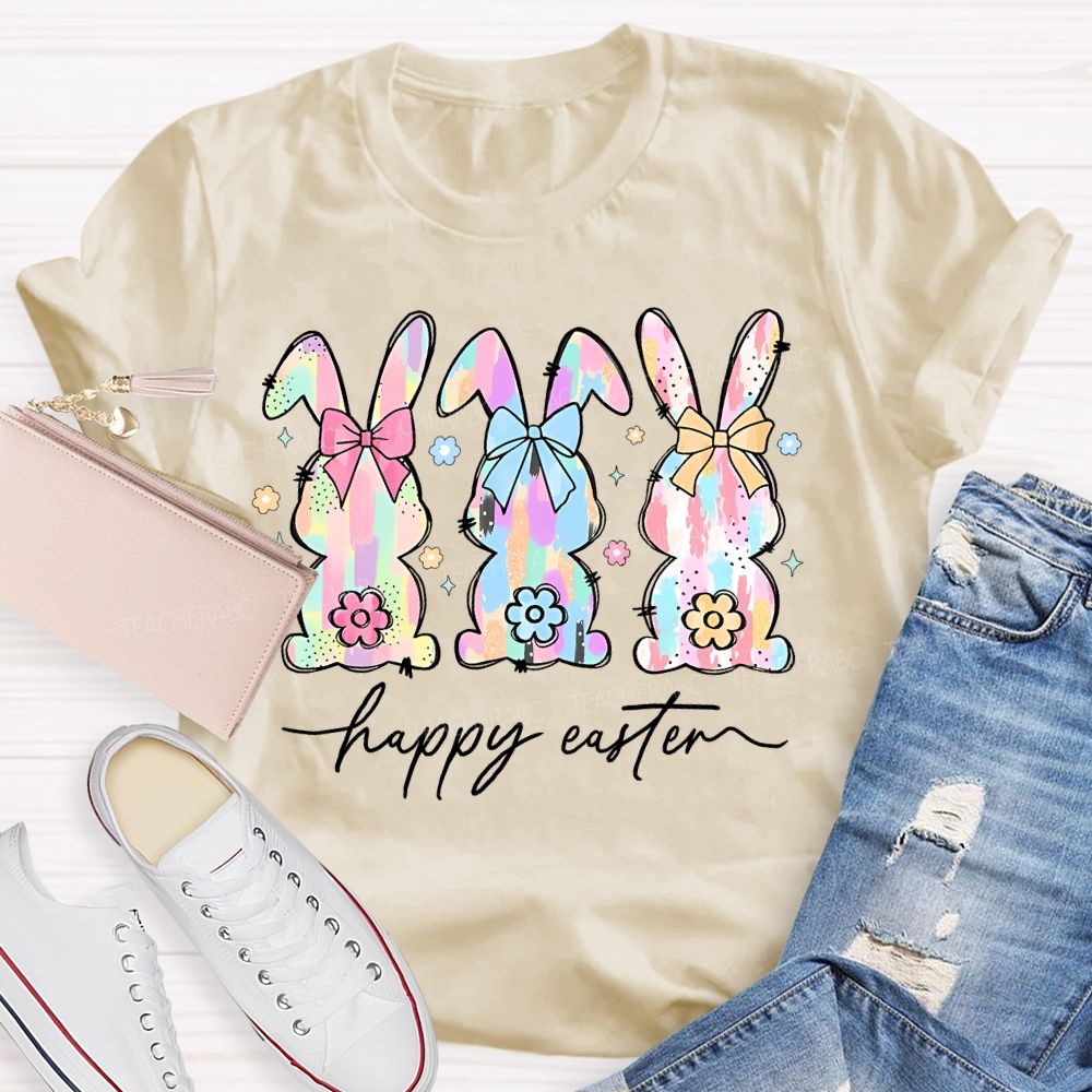 Happy Easter Bunny Graphics Teacher T-shirt