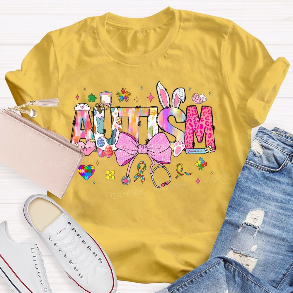 Autism Easter Teacher T-shirt
