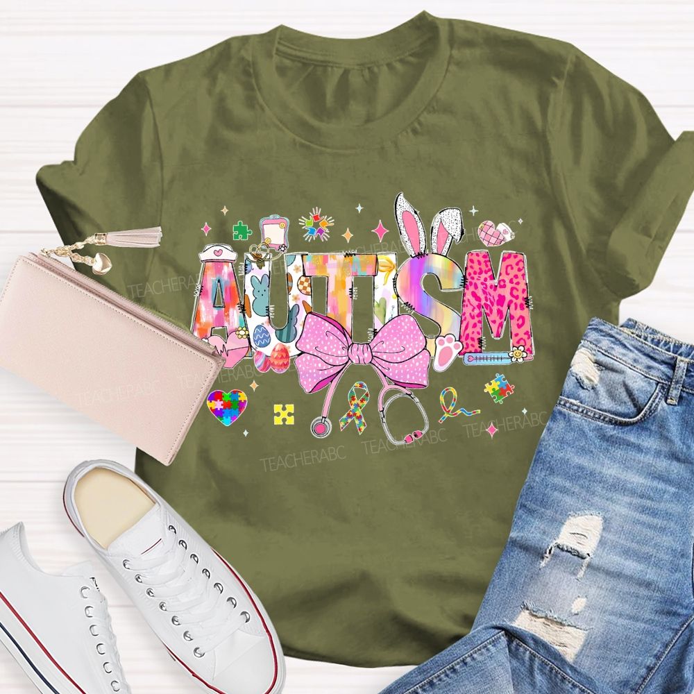 Autism Easter Teacher T-shirt