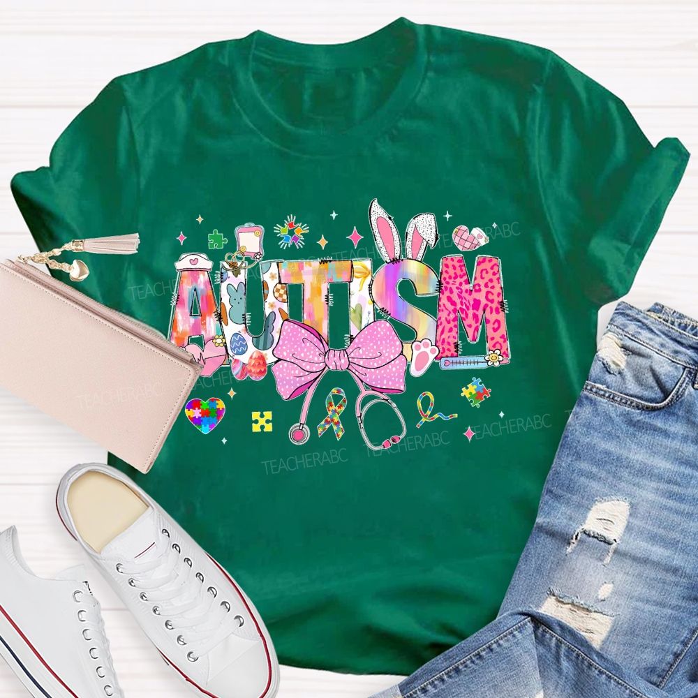 Autism Easter Teacher T-shirt