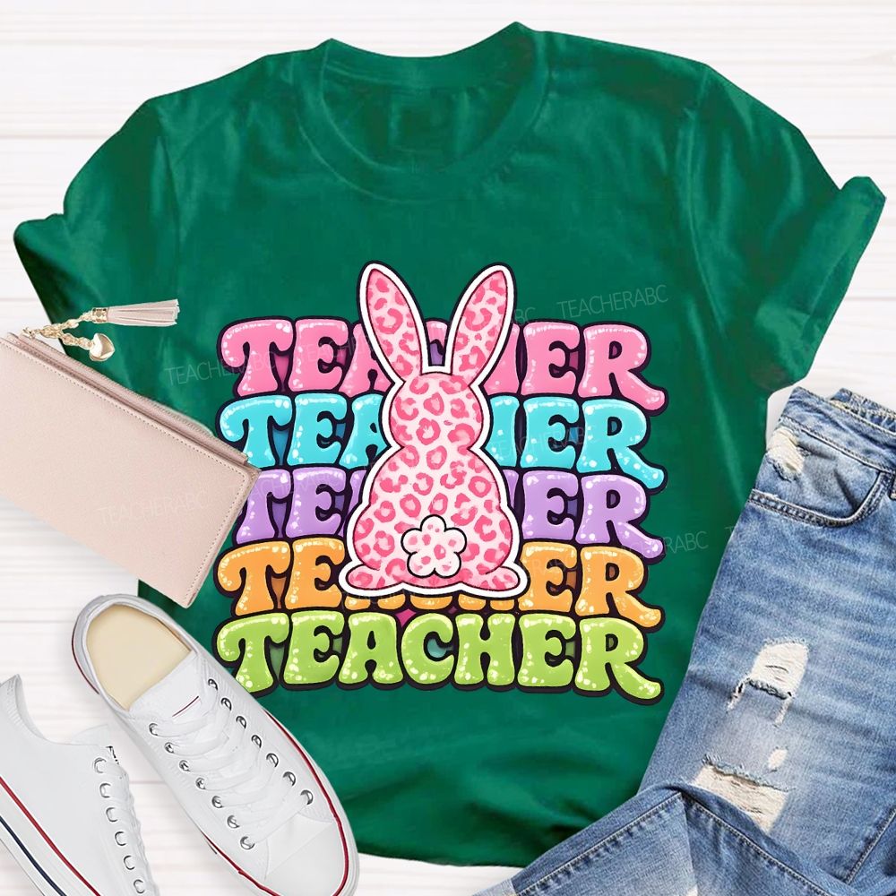 Teacher Easter Bunny Graphics  Teacher T-shirt