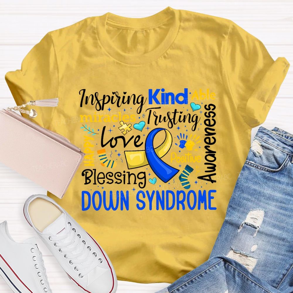 Inspiring Kind Able Miracles Love Blessing Awareness Down Syndrome T-shirt