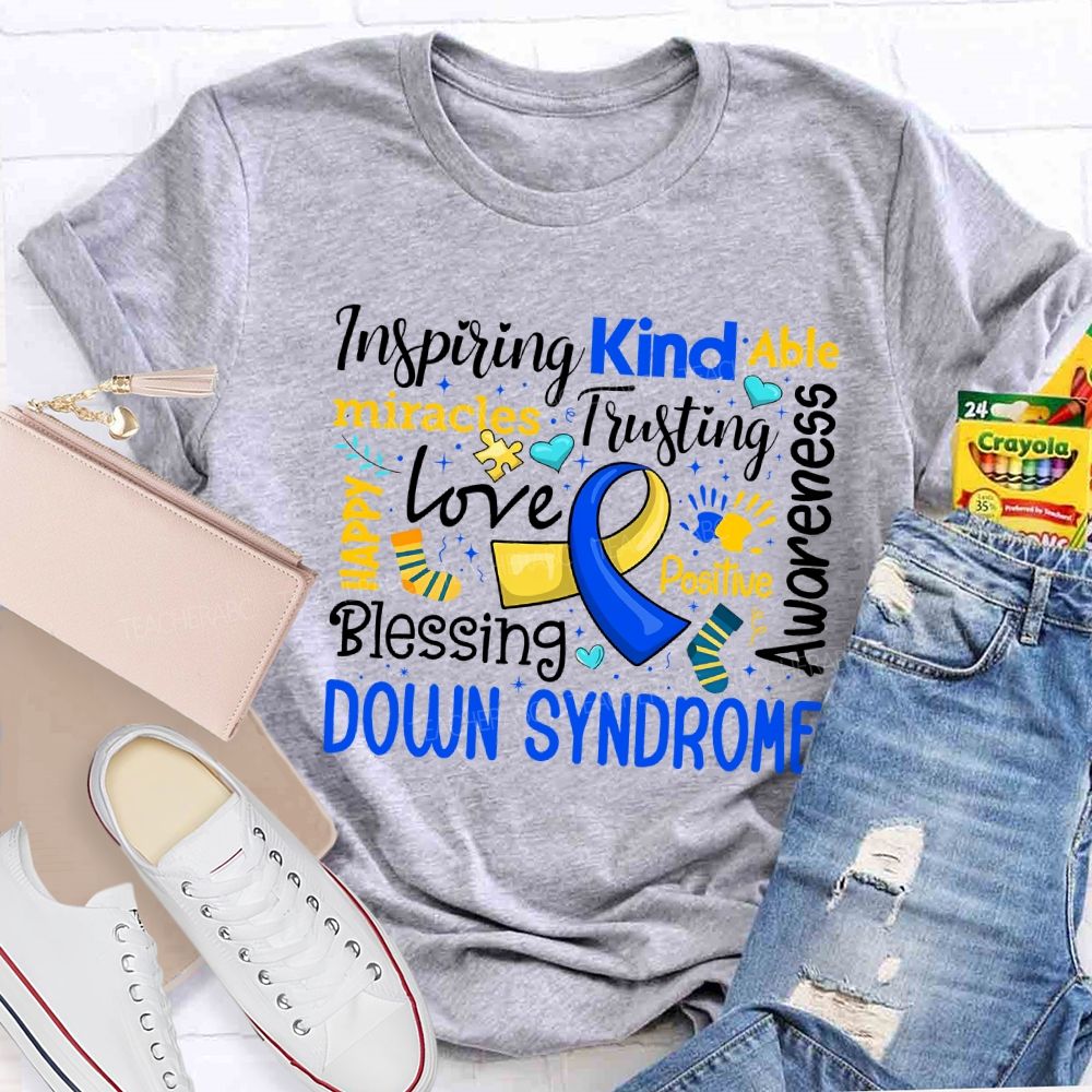 Inspiring Kind Able Miracles Love Blessing Awareness Down Syndrome T-shirt
