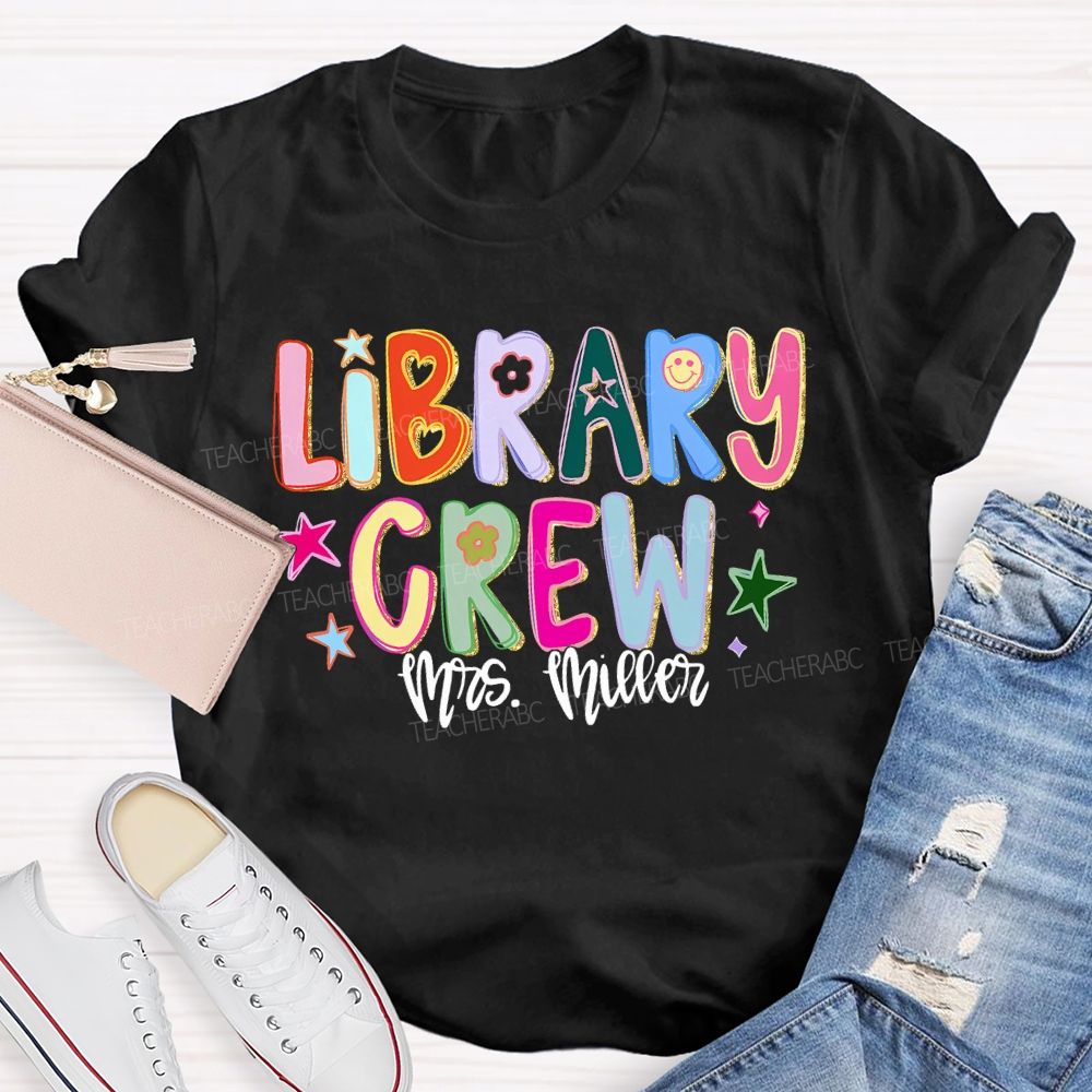 Personalized Name Library Crew T-shirt