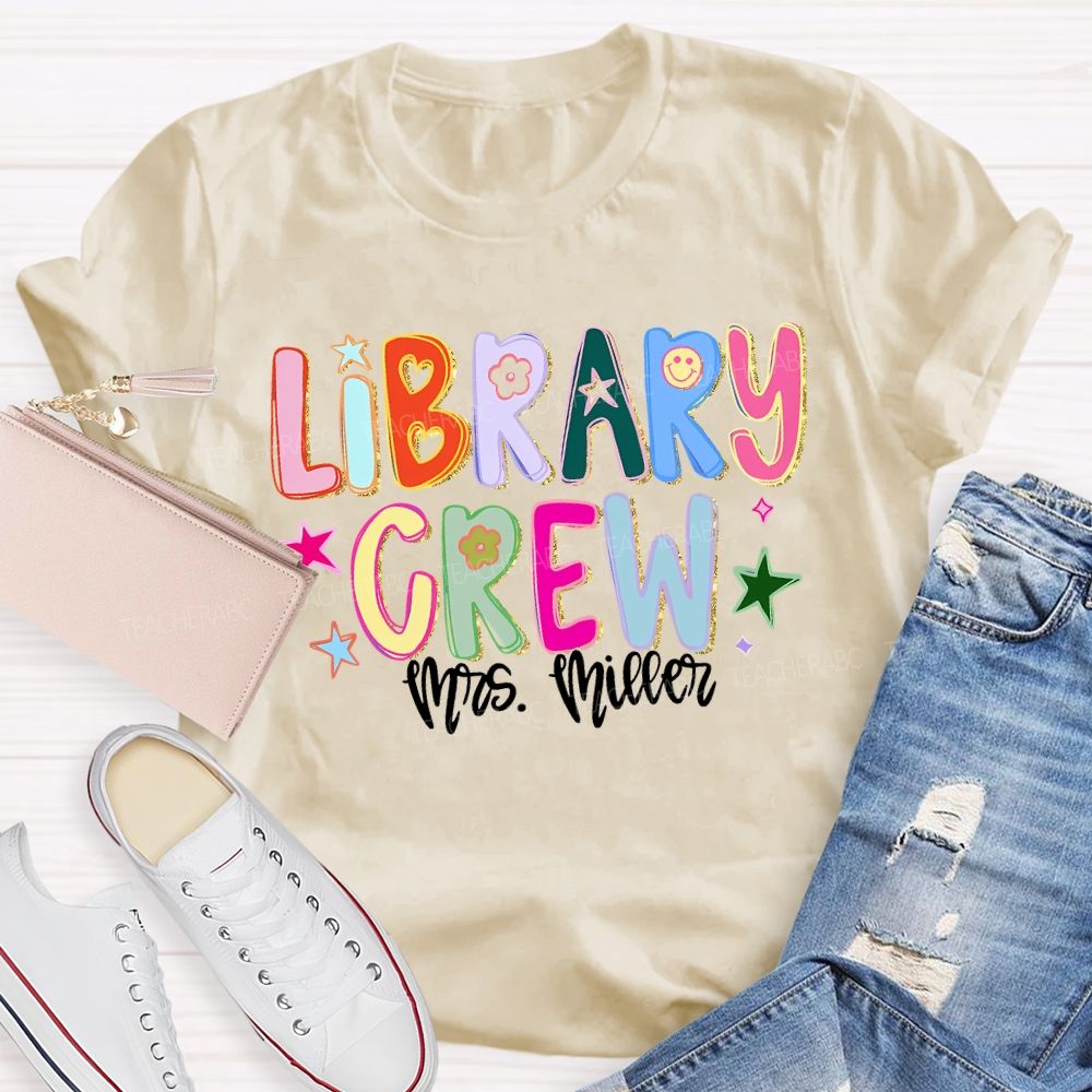 Personalized Name Library Crew T-shirt