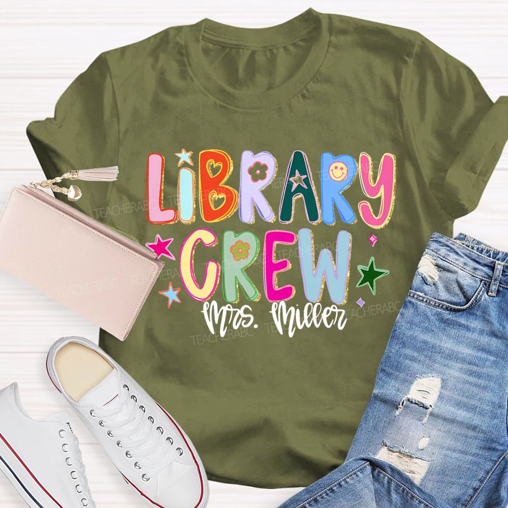 Personalized Name Library Crew T-shirt