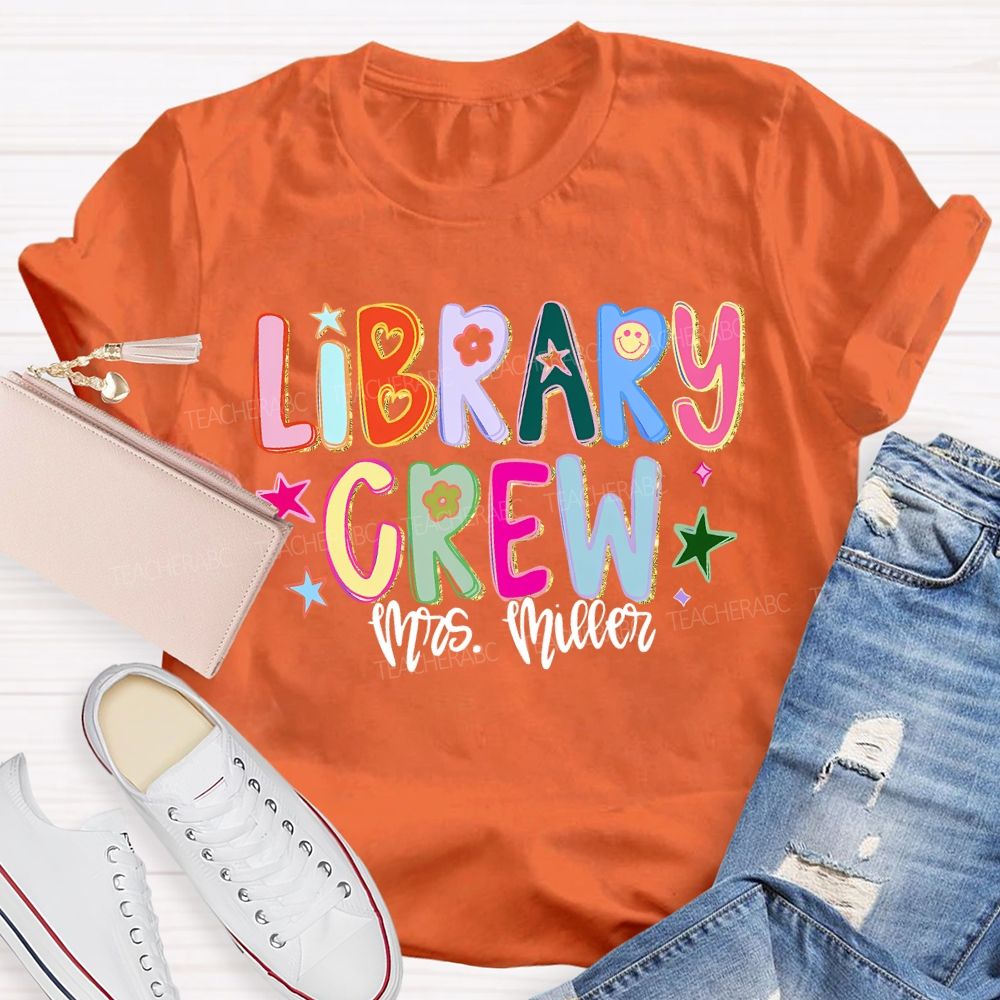 Personalized Name Library Crew T-shirt