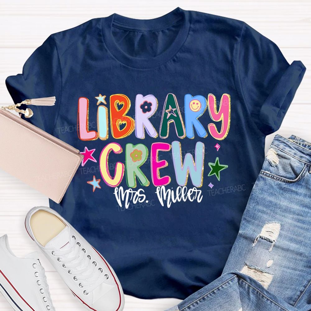 Personalized Name Library Crew T-shirt