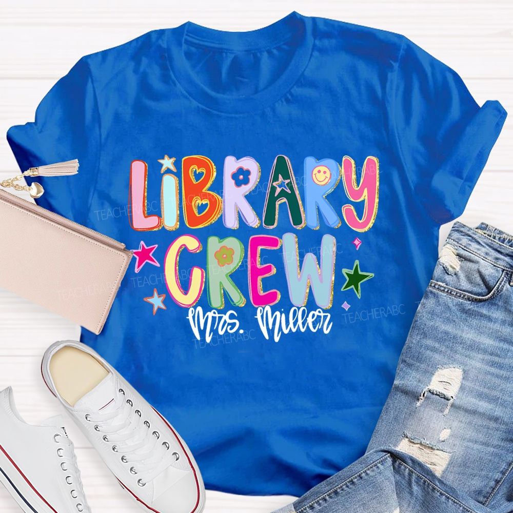 Personalized Name Library Crew T-shirt