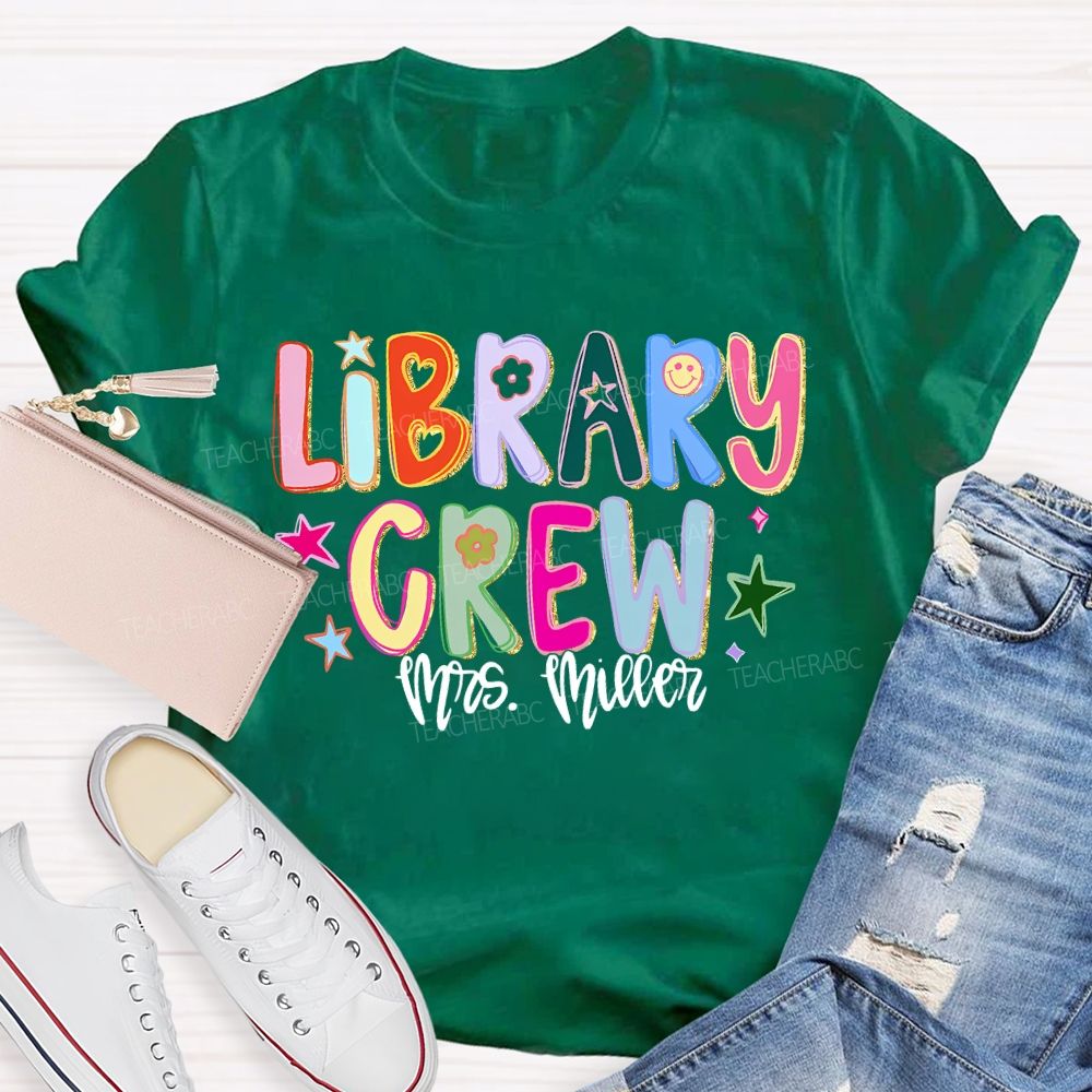 Personalized Name Library Crew T-shirt