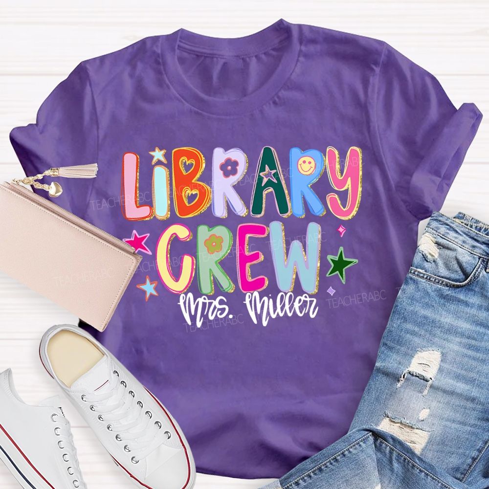Personalized Name Library Crew T-shirt