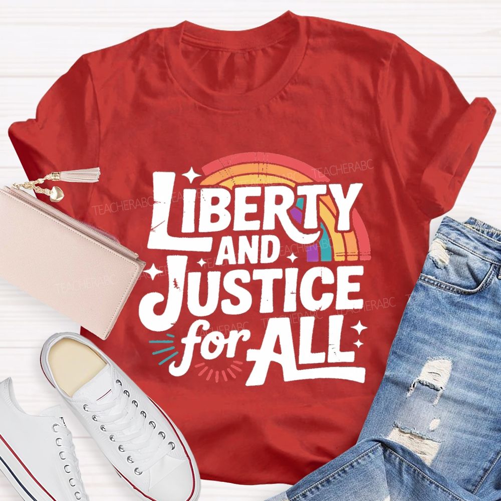 Liberty And Justice For All Rainbow T-shirt