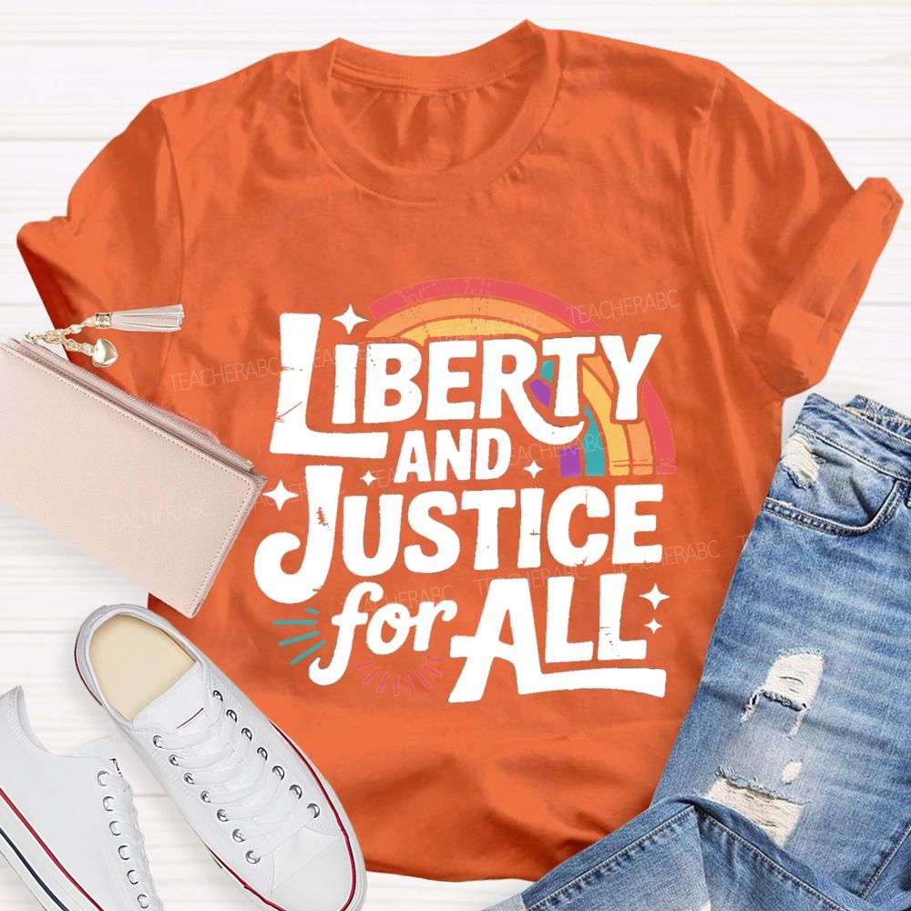 Liberty And Justice For All Rainbow T-shirt