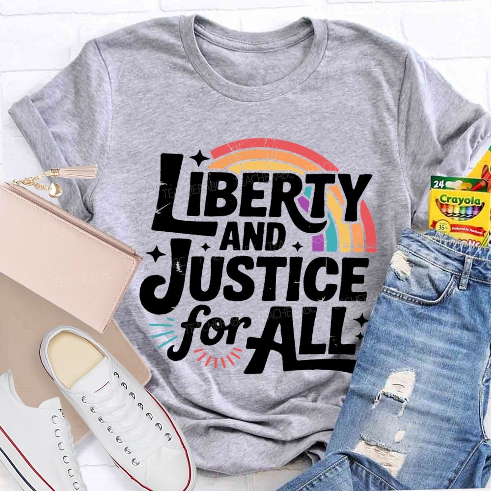 Liberty And Justice For All Rainbow T-shirt
