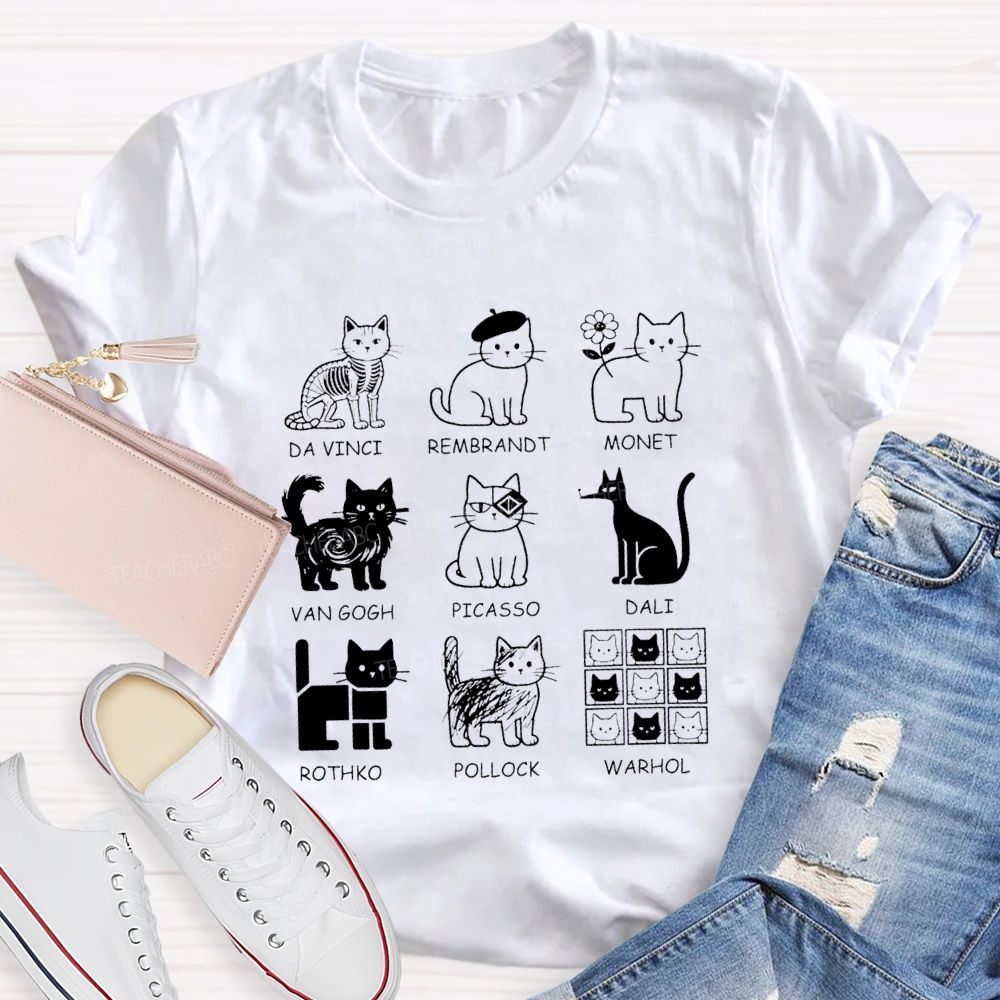 Different Forms Of Cats Artist Cat Teacher T-Shirt