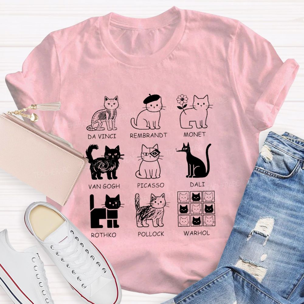 Different Forms Of Cats Artist Cat Teacher T-Shirt