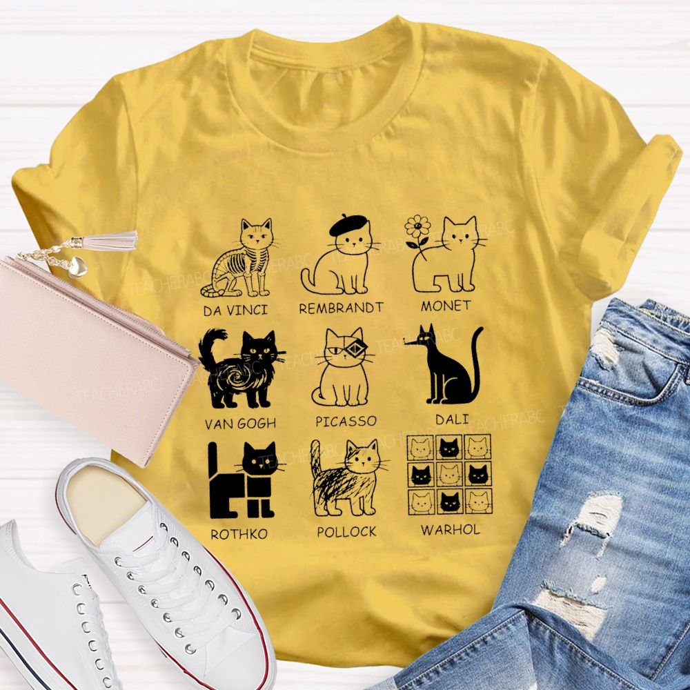 Different Forms Of Cats Artist Cat Teacher T-Shirt