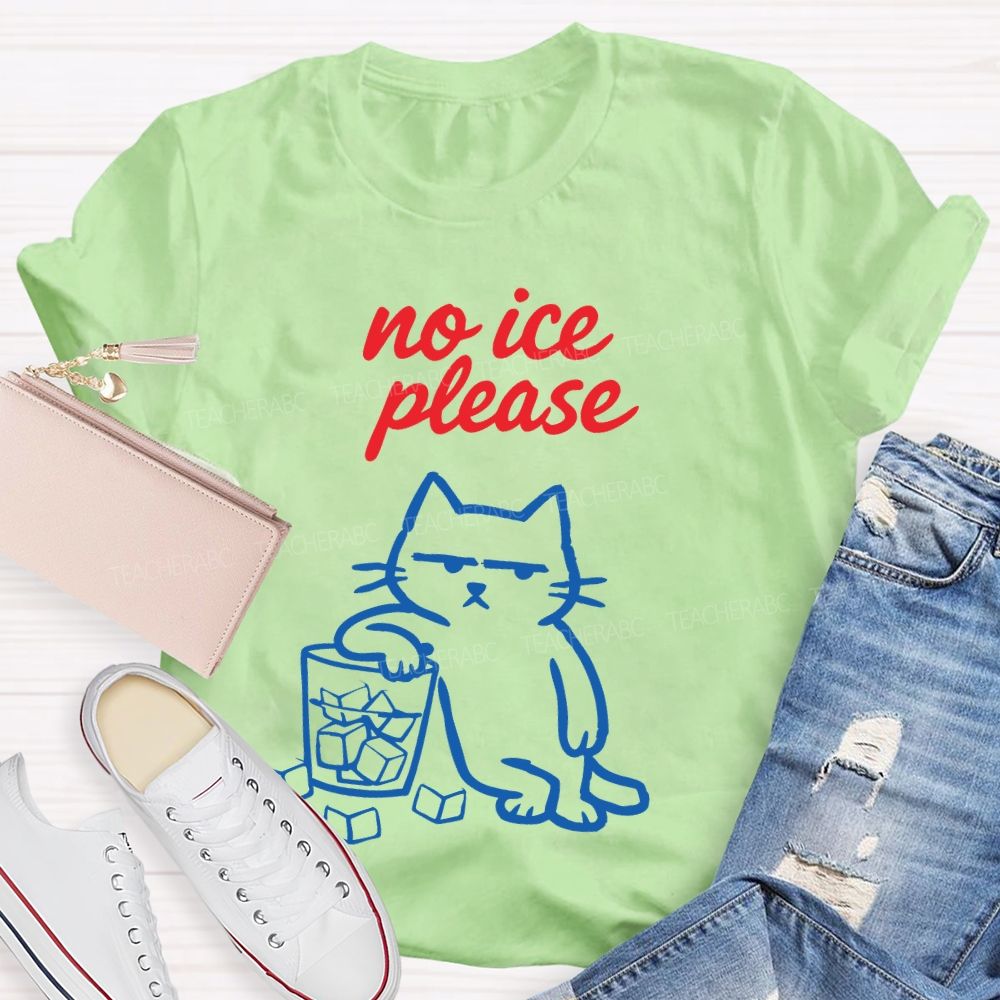 No ICE Please Cat Graphic Teacher T-shirt