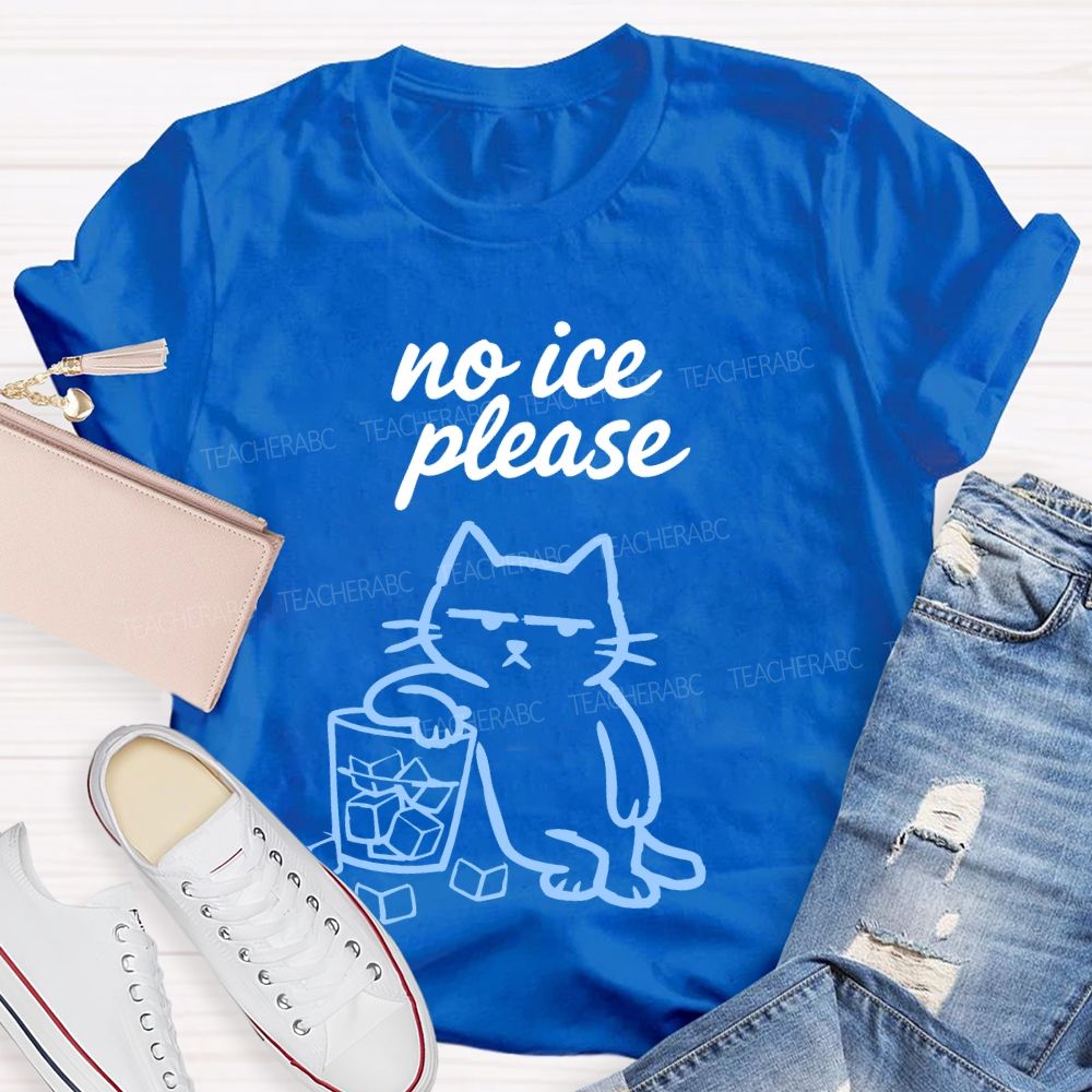 No ICE Please Cat Graphic Teacher T-shirt
