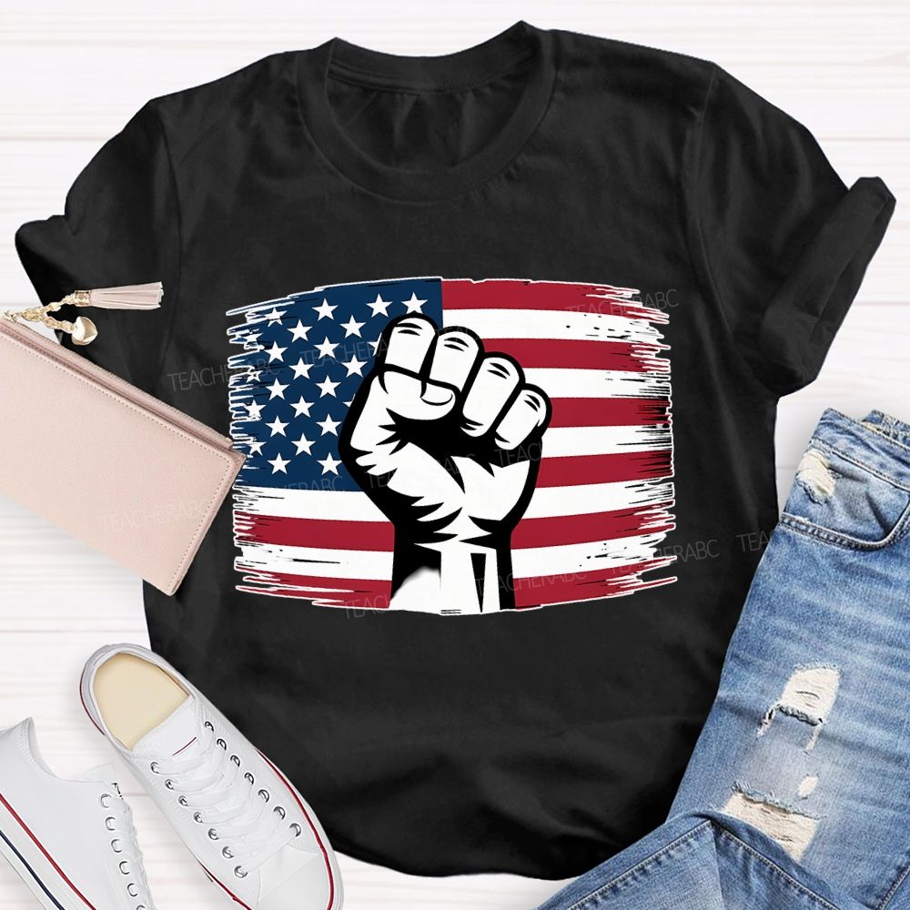 Fist Flag  Teacher T-shirt
