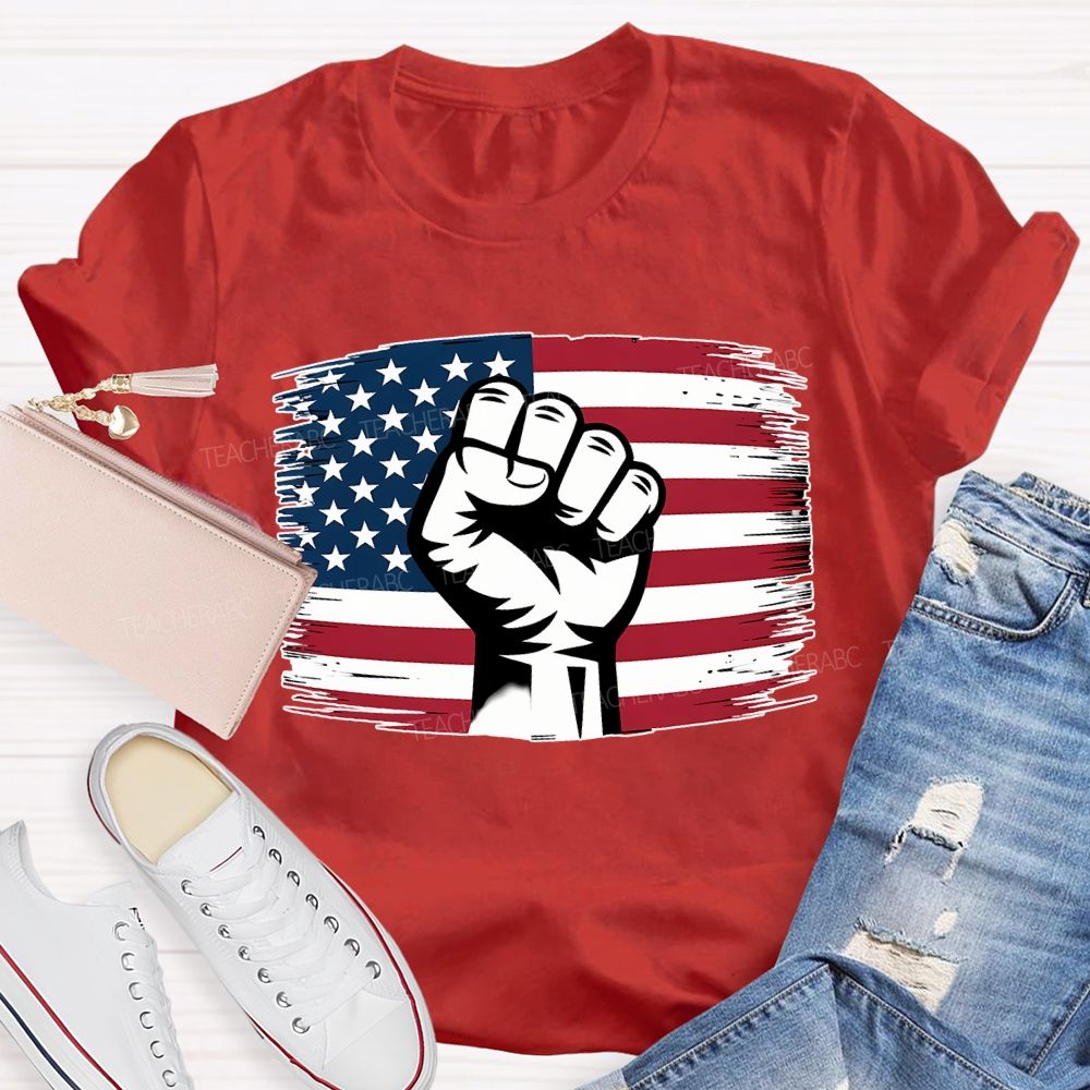 Fist Flag  Teacher T-shirt
