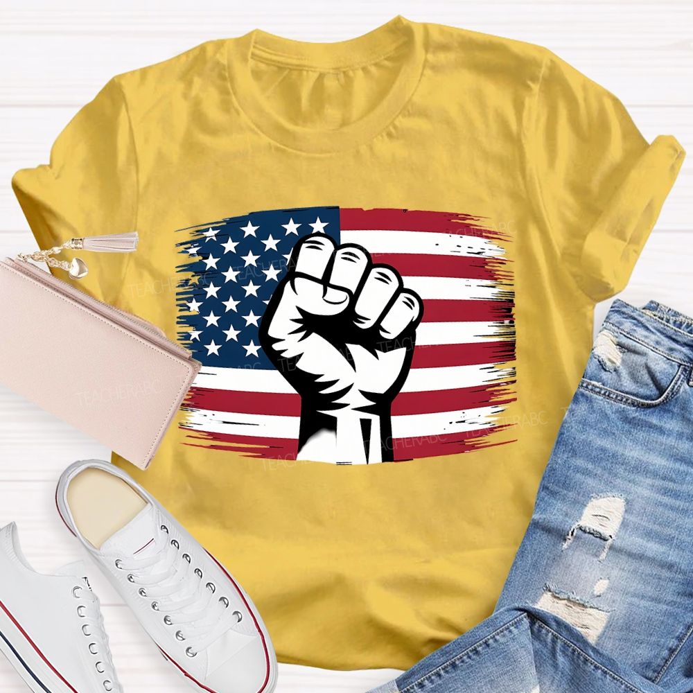 Fist Flag  Teacher T-shirt